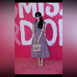 Elegant Purple Midi Dress Dior